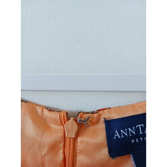 Ann Taylor Petite Sheath Silk Dress Sleeveless Knee Length Orange Size 6P - Picture 5 of 7